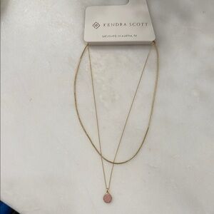 Kendra Scott Gold Necklace with Pink Pendant